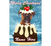 Gfacc Lot de 26 cartes de Noël personnalisées, motif chien boxer, format A5