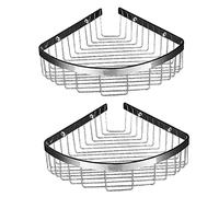 GFAZXDS Étagère murale de salle de bain en acier inoxydable - Organiseur de douche d'angle sans perçage - Auto-adhésif - Multifonctionnel - Pour toilettes et salle de bain (plaqué chrome, 26 cm, 2