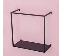 GFAZXDS Étagère murale flottante en métal en forme de cube décoratif, utilisée pour stocker des cadres photo de collection, étagère murale pour salon, chambre à coucher, bureau, noir, taille M (noir
