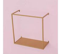 GFAZXDS Étagères flottantes en métal, étagère murale cube décorative, utilisée pour stocker des cadres photo de collection, étagère murale pour salon, chambre à coucher, bureau, noir, taille M (doré