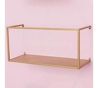 GFAZXDS Étagères flottantes en métal, étagère murale cube décorative, utilisée pour stocker des cadres photo de collection, étagère murale pour salon, chambre à coucher, bureau, noir, taille M (doré