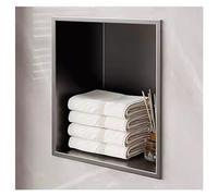 GFAZXDS Insert mural de niche de douche en acier inoxydable, pas de carrelage nécessaire, étagère de rangement étanche pour shampooing/savon, 1/2/3/4 compartiments (7854341-gris foncé)