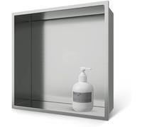 GFAZXDS Niche de douche flexible à installation murale intérieure en acier inoxydable étagère de salle de bain niche avec étagère encastrée pour bouteille de savon de salle de bain (7856210-Argent)
