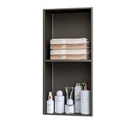 GFAZXDS Niche de douche murale encastrée en acier inoxydable, pas de carrelage nécessaire, étagère de rangement moderne multicouche, rectangulaire carrée (7854334-gris foncé-70 x 28 x 12,5 cm)