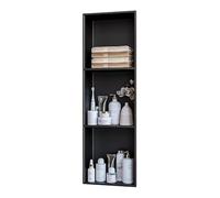 GFAZXDS Niche de douche murale encastrée en acier inoxydable, pas de carrelage nécessaire, étagère de rangement moderne multicouche, rectangulaire carrée (7854334-Noir-90 x 28 x 12,5 cm)