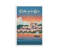 GFDGWZVOC Poster esthétique vintage Vallée de la Loire sur toile - Décoration murale moderne pour chambre à coucher - 30 x 45 cm - Sans cadre