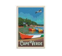 GFDGWZVOC Poster vintage esthétique Cap-Vert sur toile - Décoration murale moderne pour chambre à coucher - 40 x 60 cm - Sans cadre