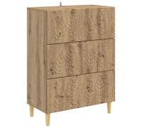 GFEROMRF Armoire à tiroirs en chêne Artisan 66 x 34,5 x 90 cm | Design à angle droit, pieds en eucalyptus, surface facile d'entretien, beaucoup d'espace de rangement