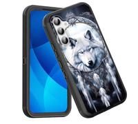 GFEWYTJYJ Coque pour Galaxy S25 FE 6,7" 2025 - Protection intégrale à 3 couches - Résistante aux chocs - Motif loup attrape-rêves