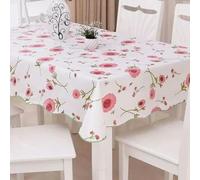 GFFJHGGD Nappe en PVC imperméable, Nappe Ronde en Toile cirée, décoration de Table à Manger, pour Cuisine, Salle à manger-blanc-150 cm de diamètre