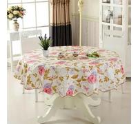 GFFJHGGD Nappe en PVC imperméable, Nappe Ronde en Toile cirée, décoration de Table à Manger, pour Cuisine, Salle à manger-Violet-150 cm de diamètre