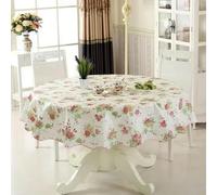 GFFJHGGD Nappe en PVC imperméable, Nappe Ronde en Toile cirée, décoration de Table à Manger, pour Cuisine, Salle à manger-Fuchsia-135 cm de diamètre