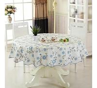 GFFJHGGD Nappe en Toile cirée PVC 180 cm, résistante à l'eau, Ronde, Motif Floral, pour Salle à Manger, Cuisine, pique-nique-2-180 cm