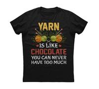 GFG23rwer Yarn is Like Chocolate Funny Knitting Mens Short Sleeve Cotton Black T-Shirt