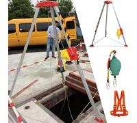 GFHOOZ Kit de Sauvetage sur trépied réglable pour espaces confinés. Dispositif antichute avec Harnais, stabilisateur de Levage et système de sécurité pour Une stabilité et Une s