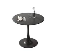 GFHTRELY Bureau D'ordinateur Petite Table Ronde Simple ins Magasin de thé au Lait, Basse, négociation, Petit Appartement, à Manger, Pied Trompette, Loisirs Table de Jeu(80cm Black)