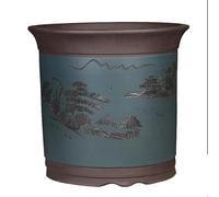 GFHTRELY Grand pot de fleurs violet en argile - Grand calibre - Pour plantation d'arbres