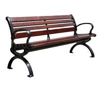 GFHTRELY Mobilier d'entrée Chaise de parc, banc pour extérieur, patio, banc avec double dossier, siège de loisirs en bois et plastique pour extérieur, art du fer Chaises d'extérieur