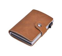 GFHTRELY Titulaire de la Carte de Visite Vintage Men's Credit Card Holder ID Holder Automatic Men Leather Card Holder Postcard Organizer Bag Boîte à Cartes de Visite(B)