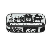Gfhwpxcnb Farm Sweet Farm Trousse à crayons de grande capacité avec compartiment pour filles, garçons et adultes, Noir , Taille unique, Trousse de maquillage