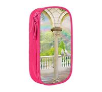 Gfhwpxcnb Grande trousse à crayons arc-en-ciel au loin pour garçons et filles, grande trousse à crayons avec compartiments pour stylos, papeterie, fournitures scolaires, noir, rose, Taille unique,
