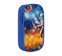 Gfhwpxcnb Grande trousse à crayons avec compartiments pour garçons et filles Motif football américain Galaxy Space Play Noir, bleu, Taille unique, Trousse de maquillage