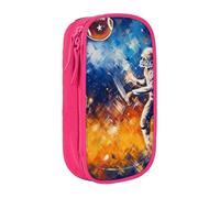Gfhwpxcnb Grande trousse à crayons avec compartiments pour garçons et filles Motif football américain Galaxy Space Play Noir, rose, Taille unique, Trousse de maquillage