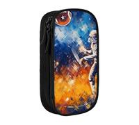 Gfhwpxcnb Grande trousse à crayons avec compartiments pour garçons et filles Motif football américain Galaxy Space Play Noir, Noir , Taille unique, Trousse de maquillage
