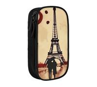 Gfhwpxcnb Grande trousse à crayons Tour Eiffel Love Paris pour garçons et filles - Grande trousse avec compartiments - Pochette à stylos - Organiseur de papeterie pour bureau, fournitures scolaires -