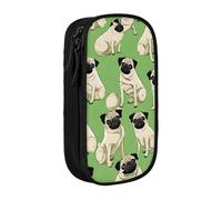 Gfhwpxcnb Imagen De Pug - Grande trousse à crayons pour garçons et filles, grande trousse à crayons avec compartiments - Pochette à stylos - Organiseur de papeterie pour bureau, fournitures scolaires