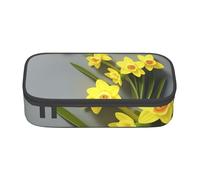 Gfhwpxcnb Trousse à crayons de grande capacité avec compartiment pour filles, garçons et adultes Motif fleurs de Narcisse, Noir , Taille unique, Trousse de maquillage