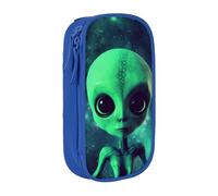 Gfhwpxcnb Trousse à crayons verte Alien pour garçons et filles, grande trousse à crayons avec compartiments pour stylos, papeterie, fournitures scolaires pour bureau, fournitures scolaires, noir,
