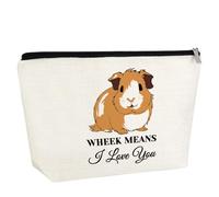 Gfhzdmf Trousse de toilette de voyage pour cochon d'Inde, cadeau pour amoureux des animaux, trousse de toilette de voyage, cadeau d'anniversaire pour les amoureux des animaux, amis, blanc