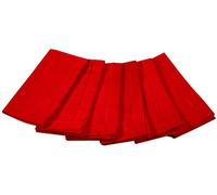 GFI LINEN CLUBS Lot de 6 serviettes de table 100 % coton flammé aspect lin avec ourlet à jour (rouge, 45,7 x 45,7 cm)