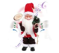 Gfilay Jouet Pere Noel Animé,Pere Noel Musical et Qui Danse avec Visage LED et Chanson « Jingle Bell », Décoration de Noël pour Intérieur et Fête à la Maison