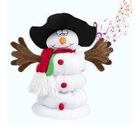 Gfilay Peluche Bonhomme De Neige Chantant et Dansant, Peluche Pere Noel Musicale avec 6 chansons de Noël pour décoration de Noël animée en Peluche