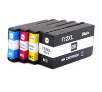 GFJHFDCR Cartouche à Encre à Jet d'encre remanufacturée 712 XL 712XL 3ED71A 3ED67A Compatible avec Design Jet T210 T230 T250 T650(712XL 1SET)