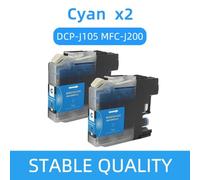 GFJHFDCR Cartouche à Encre Compatible LC535 LC539 Compatible avec DCP-J100 DCP-J105 MFC-J100 Afrique du Moyen-Orient d'Asie du Sud-Est(Cyan-2pc)