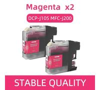 GFJHFDCR Cartouche à Encre Compatible LC535 LC539 Compatible avec DCP-J100 DCP-J105 MFC-J100 Afrique du Moyen-Orient d'Asie du Sud-Est(Magenta-2pc)