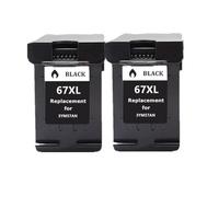 GFJHFDCR Cartouche à Encre remanufacturée 67 67xl Compatible avec 6052 6055 6058 Deskjet 1225 2732 imprimantes(2Pack BK)