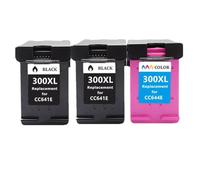 GFJHFDCR Cartouches d'encre de Remplacement 300xl compatibles avec 300 300xl Compatible avec Deskjet F4280 F4580 D2560 D2660 D5560 et Photosmart 100 110 120 C4680(2bk and 1color)