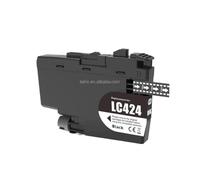 GFJHFDCR Lot de 4 Cartouches d'encre Couleur compatibles avec Les Fournitures d'imprimante DCP-J1200DW Compatible avec numéro de pièce LC424 LC424BK LC424C LC424M LC424Y(1 PCS Black)