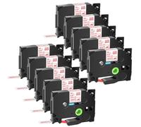 GFJHFDCR Remplacement du Ruban d'étiquettes en Tissu Tze FA231, Noir sur Blanc, Compatible avec Le Ruban d'étiquetage Compatible avec vêtements(10PK Red on White)