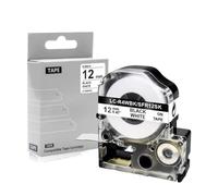 GFJHFDCR Ruban en Satin de 12mm, Compatible avec SFR12PK SFR12SZ SFR12SK SFR12ZK SFR12RZ SFR12GZ SS12KW, Compatible avec l'emballage Cadeau de Ruban d'étiquettes(Black on White)