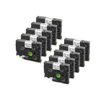 GFJHFDCR Ruban thermorétractable 6 9 12mm, Compatible avec l'étiqueteuse HSe 231 HSe 631 HSe 211 HSe 221 611(10PK Black on White)