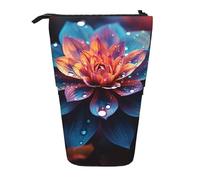 GFLFMXZW Belle trousse à crayons télescopique avec imprimé floral coloré avec fermeture éclair, Noir , Taille unique