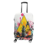 GFLFMXZW Housse de bagage ananas et triangle pour valise, approuvée par la TSA, élégante, lavable, extensible, protection anti-rayures, pour bagages de voyage de 48 à 81 cm, Style :, L, Housse de