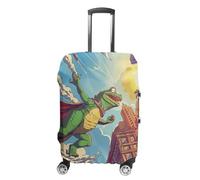 GFLFMXZW Housse de bagage de combat de style bande dessinée pour valise, approuvée par la TSA, élégante, lavable, extensible, protection anti-rayures, pour bagages de voyage de 48 à 81 cm, Style :, L,