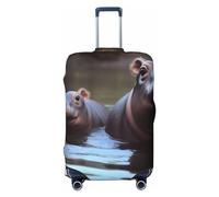 GFLFMXZW Housse de bagage de voyage Baby Hippopotame, housse de protection pour valises tendance pour bagages de 45,7 à 81,3 cm, Noir , M