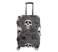 GFLFMXZW Housse de bagage de voyage élastique avec motif tête de mort et foudre - Housse de protection pour bagages de voyage anti-rayures - Housse décorative pour adulte, Crâne et éclair, S